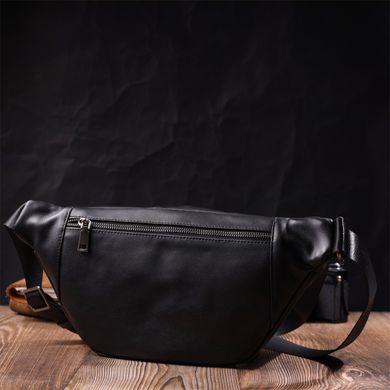 Уникальная мужская сумка через плечо из натуральной кожи SHVIGEL sale_15012 Черная