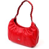 Яркая женская сумка багет KARYA 20837 кожаная Красный фото