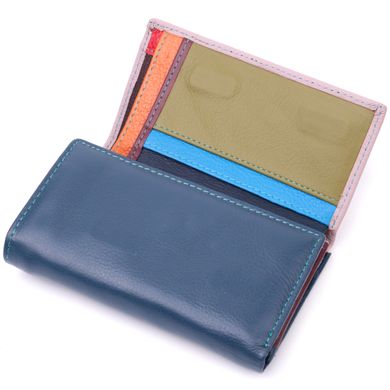 Практичний жіночий гаманець у три складання з натуральної шкіри ST Leather 19445 Різнокольоровий