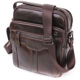 Вертикальная мужская сумка Vintage 20825 кожаная Коричневый фото