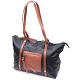 Удивительная двухцветная женская сумка из натуральной кожи Vintage 22303 Черный фото