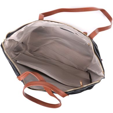 Удивительная двухцветная женская сумка из натуральной кожи Vintage 22303 Черный