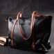 Удивительная двухцветная женская сумка из натуральной кожи Vintage 22303 Черный