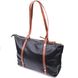 Дивовижна двокольорова сумка жіноча з натуральної шкіри Vintage 22303 Чорний