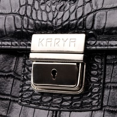 Місткий чоловічий портфель KARYA 20939 шкіряний Чорний