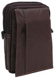 Небольшая мужская сумка для ношения на плече или ремне коричневая фото
