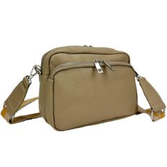 Женская кожаная сумочка с широким ремнем Firenze Italy F-IT-9830-1B Бежевый