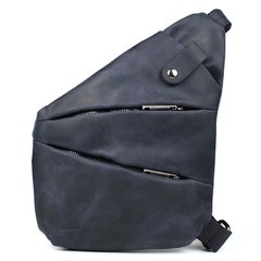 Мужская сумка-слинг через плечо микс канваса и кожи TARWA RKK-6402-3md Синий