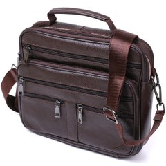Практична шкіряна чоловіча сумка Vintage 20670 Коричневий
