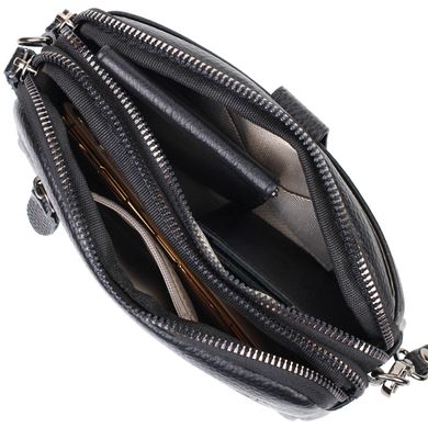 Цікава сумка-клатч у стильному дизайні з натуральної шкіри 22086 Vintage Чорна