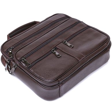 Практичная кожаная мужская сумка Vintage 20670 Коричневый