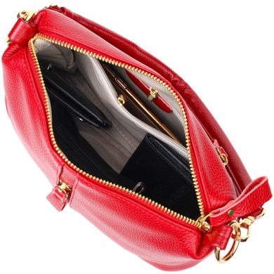 Женская яркая сумка через плечо из натуральной кожи 22136 Vintage Красная