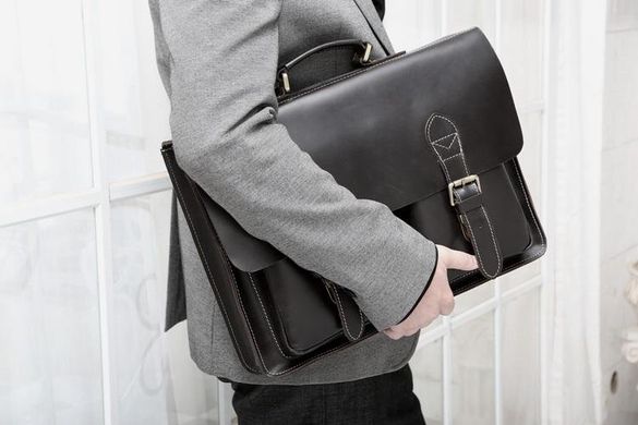 Чоловік шкіряний портфель TIDING BAG 7105A Чорний