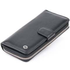 Вертикальний місткий гаманець зі шкіри унісекс ST Leather 19300 Чорний