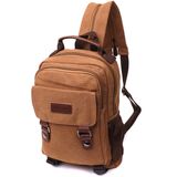 Удобный текстильный рюкзак с уплотненной спинкой и отделением для планшета Vintage 22167 Коричневый фото
