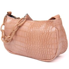 Компактна сумка-багет з шкірозамінника під екзотику Vintage sale_14926 Рожева