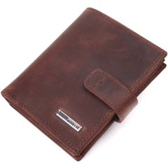 Невеликий чоловічий гаманець у вінтажній шкірі KARYA 21387 Коричневий
