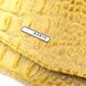Горизонтальный женский кошелек с клапаном из фактурной кожи под крокодила KARYA 21108 Желтый