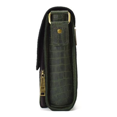 Кожаная сумка через плечо RepE-3027-4lx бренда TARWA цвет рептилия Зеленый