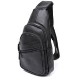 Стильна шкіряна чоловіча сумка через плече Vintage 20672 Чорний фото
