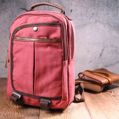 Оригінальний рюкзак з текстилю 21256 Vintage Малиновий