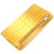Женский кошелек с клапаном из натуральной кожи с тиснением под крокодила KARYA 21145 Желтый