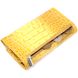 Жіночий гаманець із клапаном з натуральної шкіри з тисненням під крокодила KARYA 21145 Жовтий