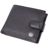 Чоловічий гаманець середнього розміру з натуральної шкіри ST Leather 22484 Чорний фото