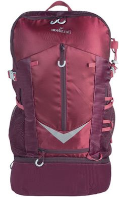 Легкий похідний рюкзак з дощовиком 30L Rocktrail IAN389063 бордовий