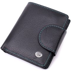 Шкіряний стильний гаманець з монетницею зовні ST Leather 19454 Чорний