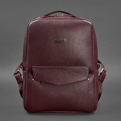 Натуральный кожаный женский городской рюкзак на молнии Cooper марсала флотар Blanknote BN-BAG-19-marsala