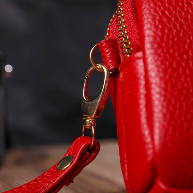 Стильний жіночий клатч на два відділення з натуральної шкіри 22090 Vintage Червоний