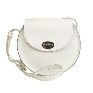 Женская кожаная сумка Круглая белая Blanknote TW-RoundBag-white-ksr