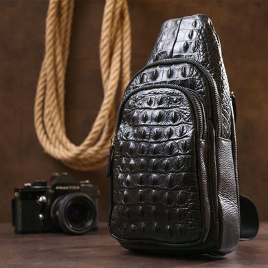 Современная кожаная мужская сумка через плечо Vintage 20674 Черный