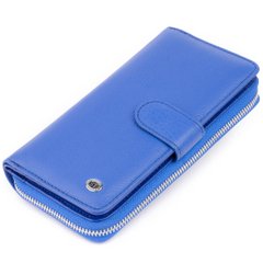 Вертикальний місткий гаманець зі шкіри унісекс ST Leather 19305 Синій