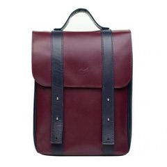 Шкіряний натуральний рюкзак 13" бордово-синій Blanknote TW-BagBack-13-wine-blue-ksr