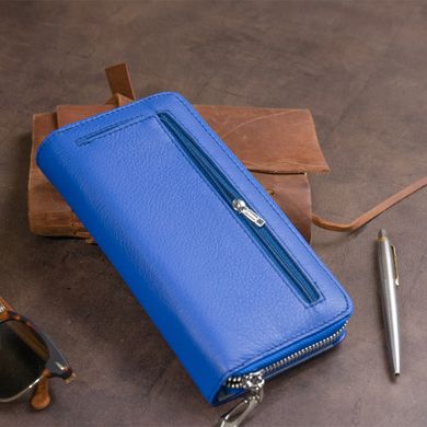 Вертикальний місткий гаманець зі шкіри унісекс ST Leather 19305 Синій