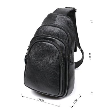 Компактная кожаная мужская сумка через плечо Vintage 20684 Черный