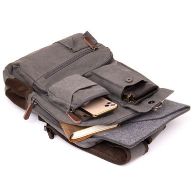 Рюкзак текстильний дорожній унісекс Vintage 20618 Сірий