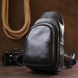 Компактна шкіряна чоловіча сумка через плече Vintage 20684 Чорний
