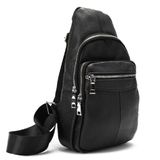 Шкіряна сумка слінг Tiding Bag M56-698A Чорний фото