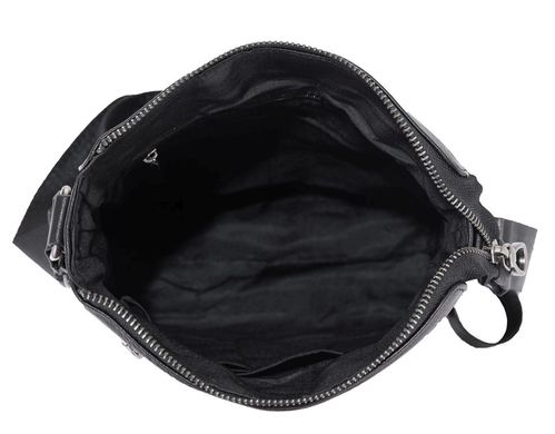 Мужская кожаная сумка через плечо черная Tiding Bag SM8-005A Черный