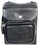 Небольшая мужская кожаная сумка на плечо Giorgio Ferretti черная фото