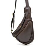 Слинг рюкзак на одно плечо из телячьей кожи GC-3026-3md бренд Tarwa коричневый Коричневый фото
