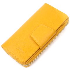 Вместительный женский кошелек из натуральной кожи KARYA 21150 Желтый