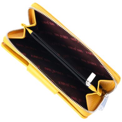 Місткий жіночий гаманець із натуральної шкіри KARYA 21150 Жовтий