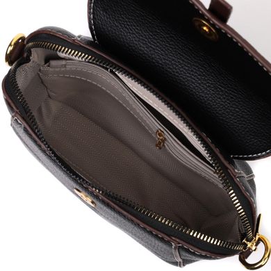 Женская компактная сумка из натуральной кожи Vintage 22265 Черная