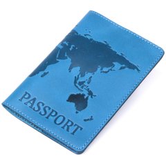 Обкладинка на паспорт Shvigel 13956 шкіряна матова Cіняя