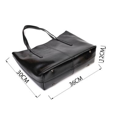 Функциональная сумка шоппер из натуральной кожи 22095 Vintage Черная