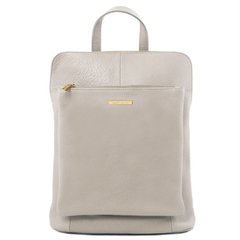 Рюкзак-сумка жіноча шкіряна (Італія) Tuscany TL141682 (Світло-сірий)